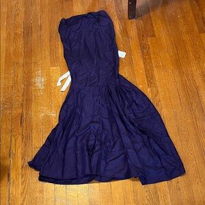Free People Strapless Deep Blue Dress